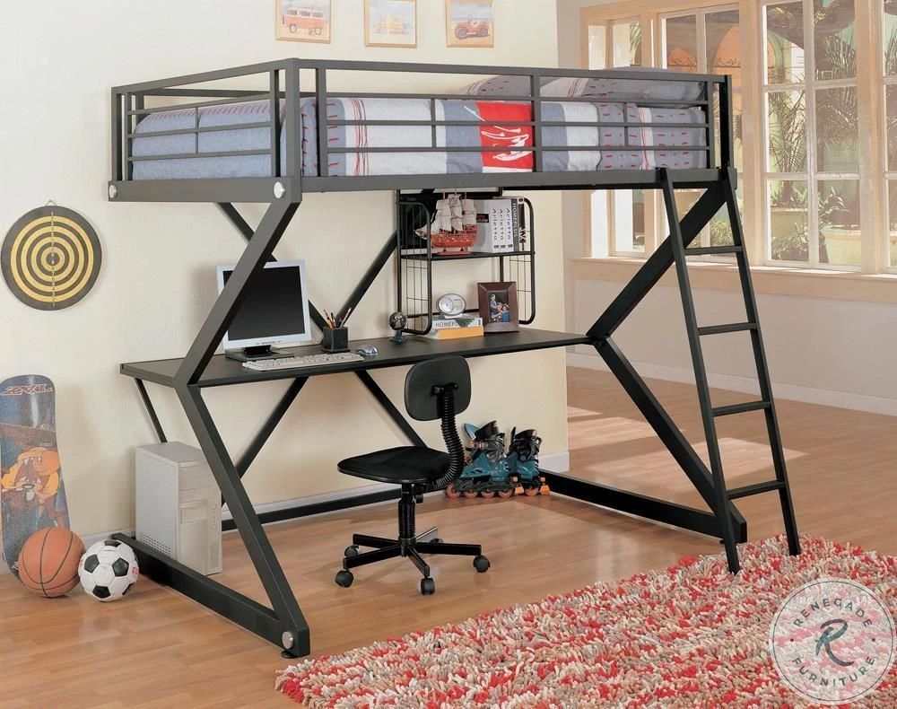 Parkview Black Full Workstation Loft Bed - Image 3