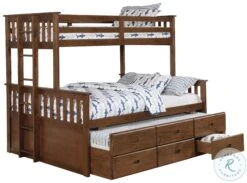 Atkin Weathered Walnut Twin XL Over Queen Bunk Bed