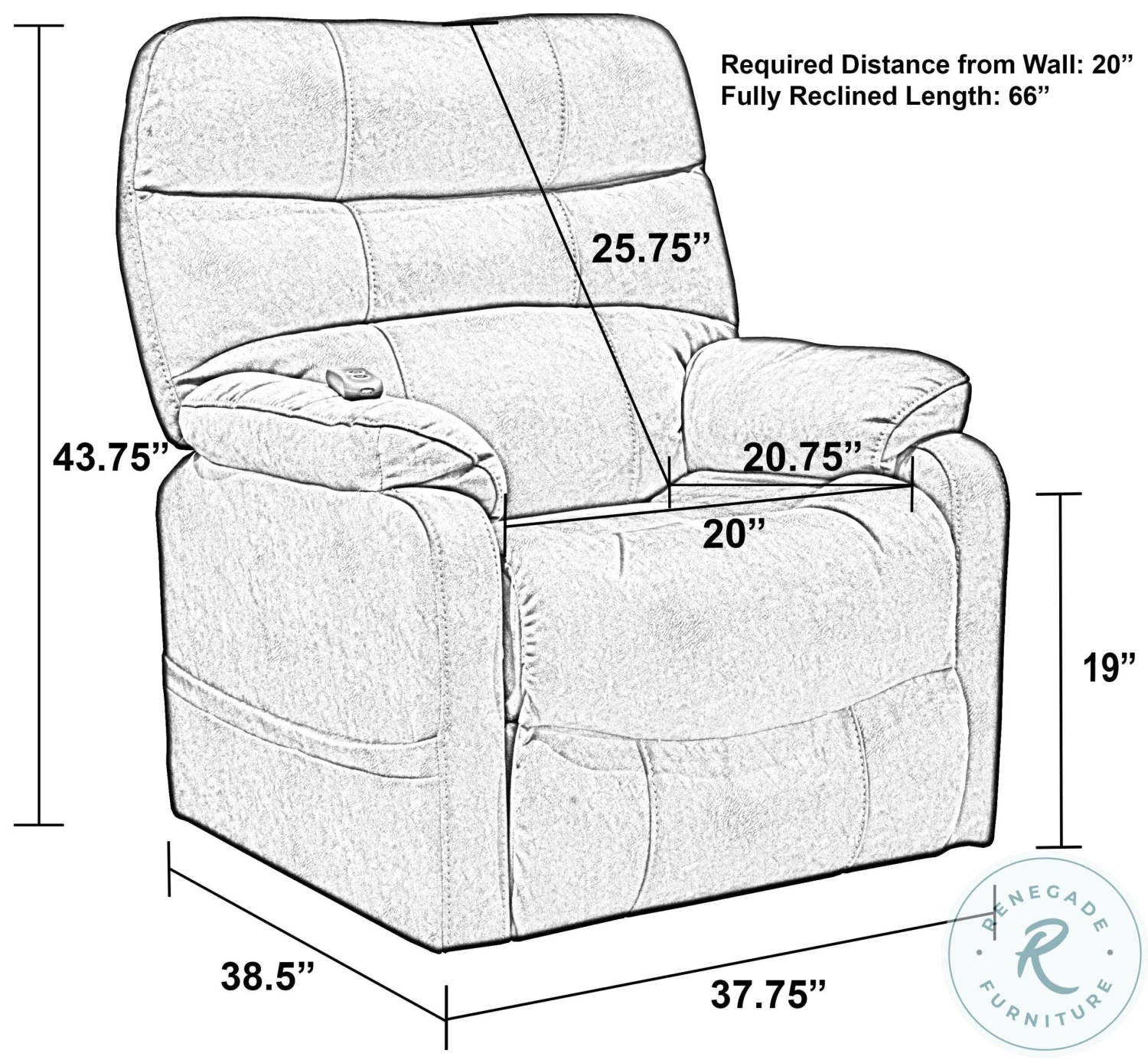 Buckley Graphite Power Lift Recliner - Image 2