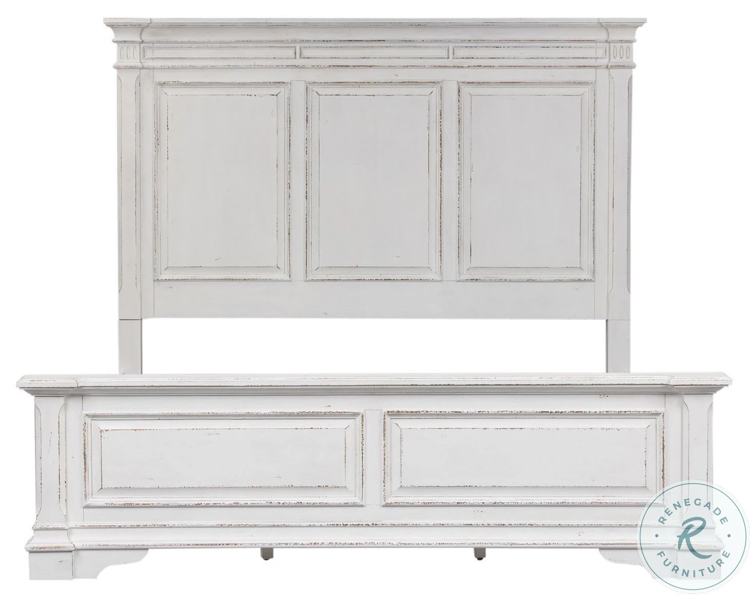 Abbey Park Antique White Queen Panel Bed - Image 4