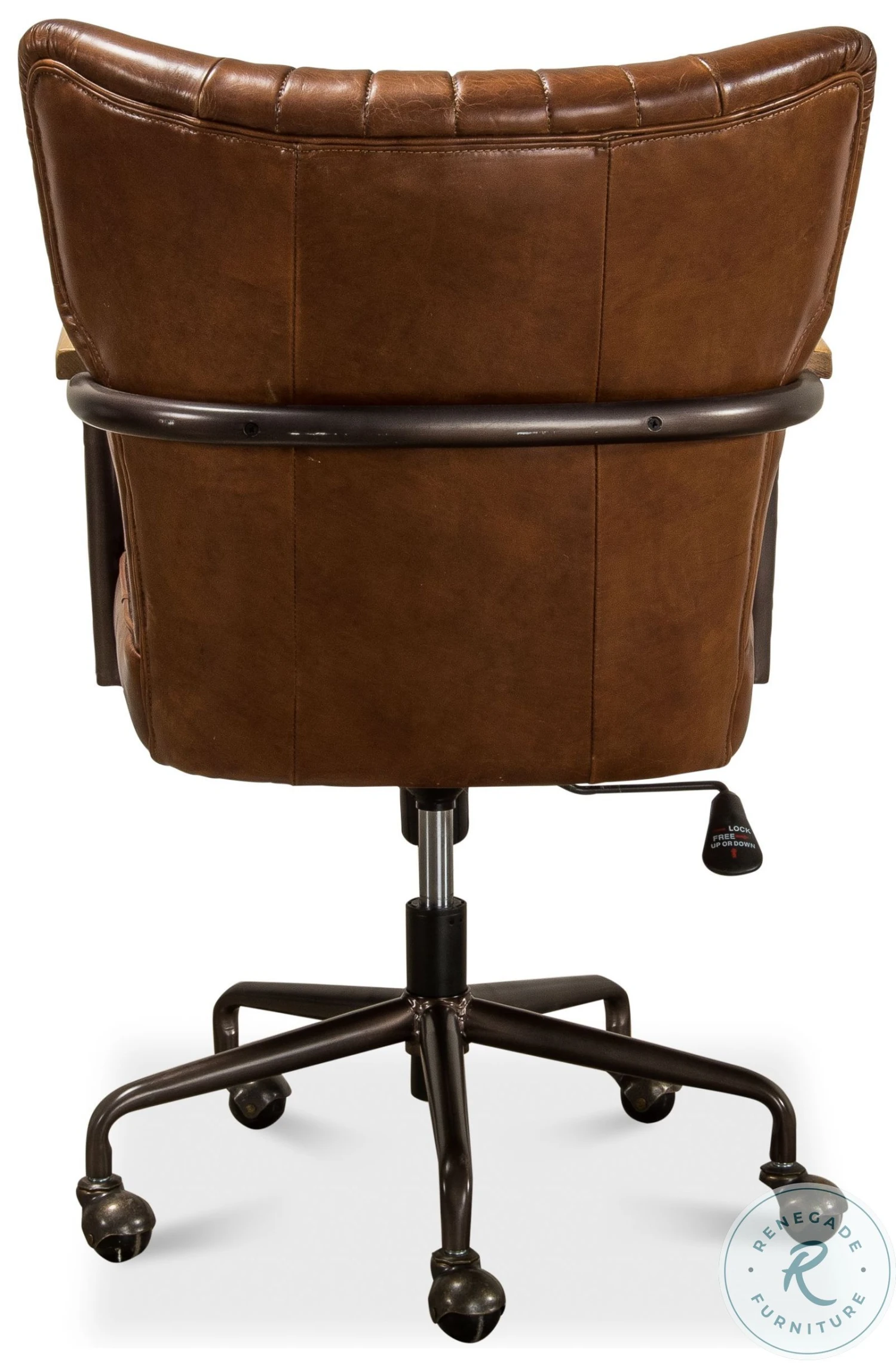 Parker Vintage Cigar Leather Swivel Office Chair - Image 5