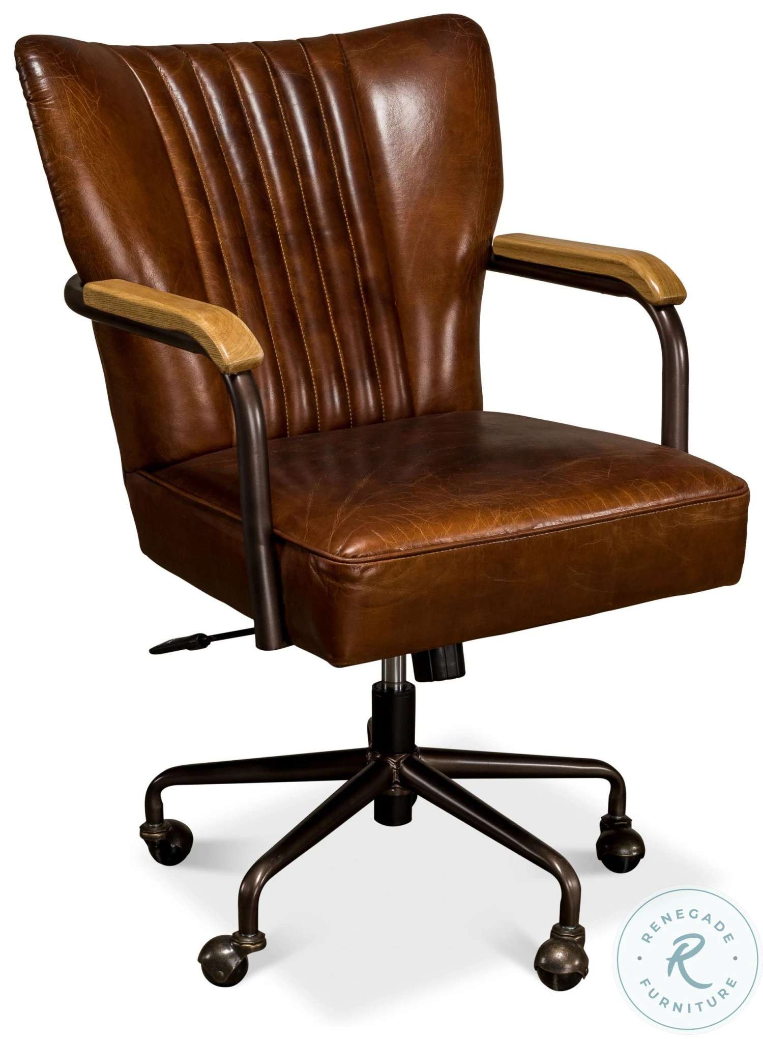 Parker Vintage Cigar Leather Swivel Office Chair