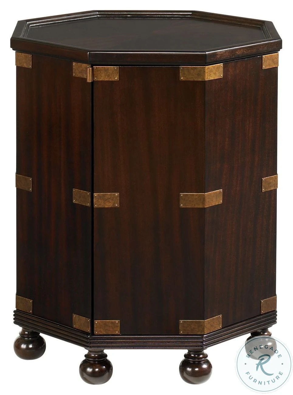Tommy Bahama Royal Kahala Dark Coffee Pacific Campaign Accent Table
