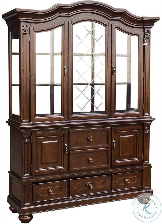 Lordsburg Brown Cherry Buffet With Hutch