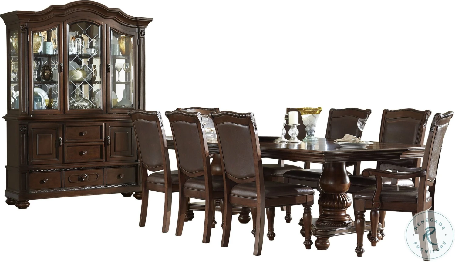 Lordsburg Brown Cherry Buffet With Hutch - Image 9