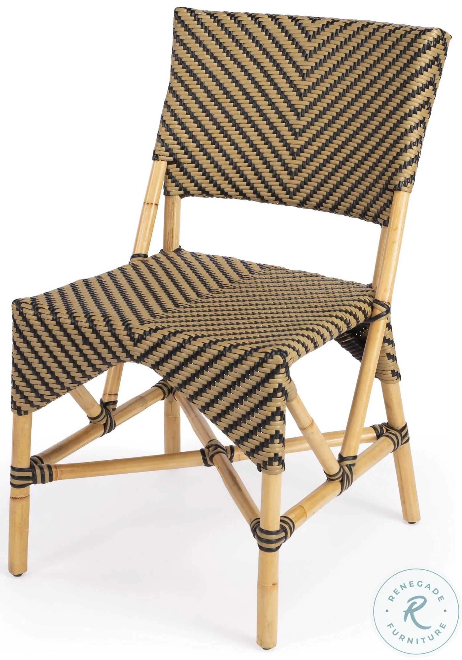 Ciel Beige And Black Diamond Rattan Dining Chair