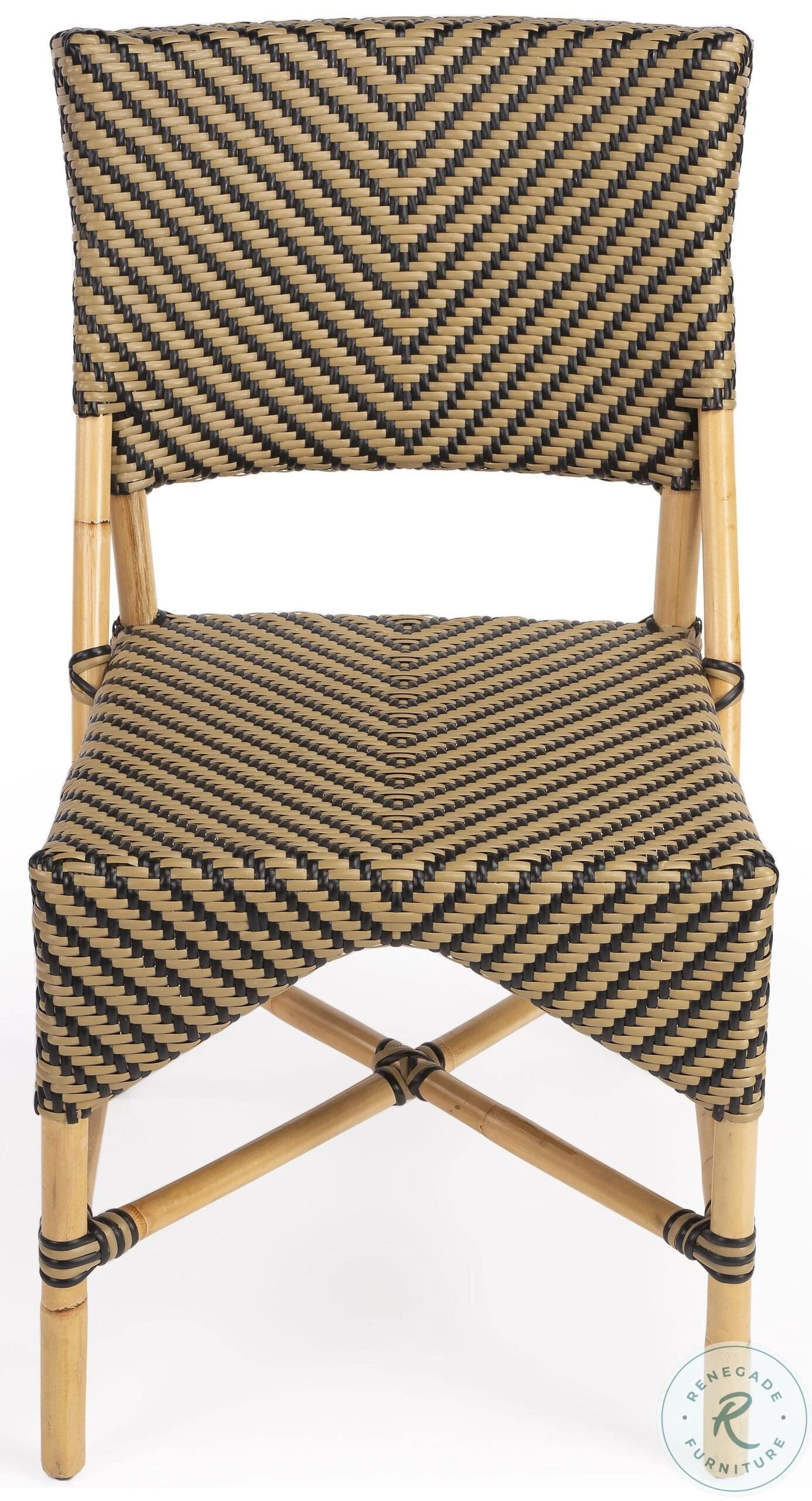 Ciel Beige And Black Diamond Rattan Dining Chair - Image 4