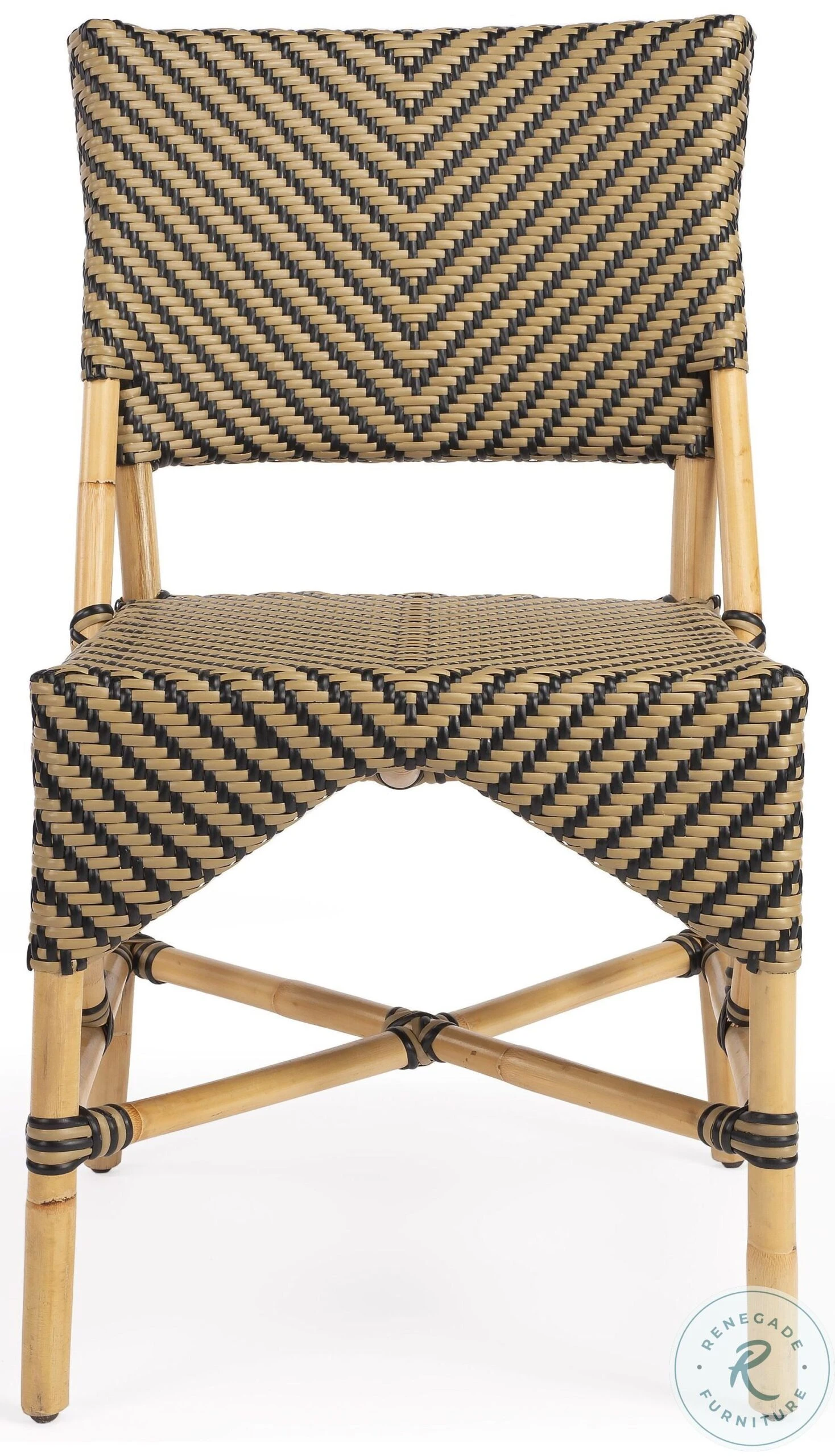 Ciel Beige And Black Diamond Rattan Dining Chair - Image 5