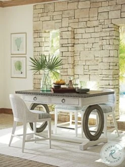 Tommy Bahama Ocean Breeze White And Gray Sawgrass Bistro Table Set