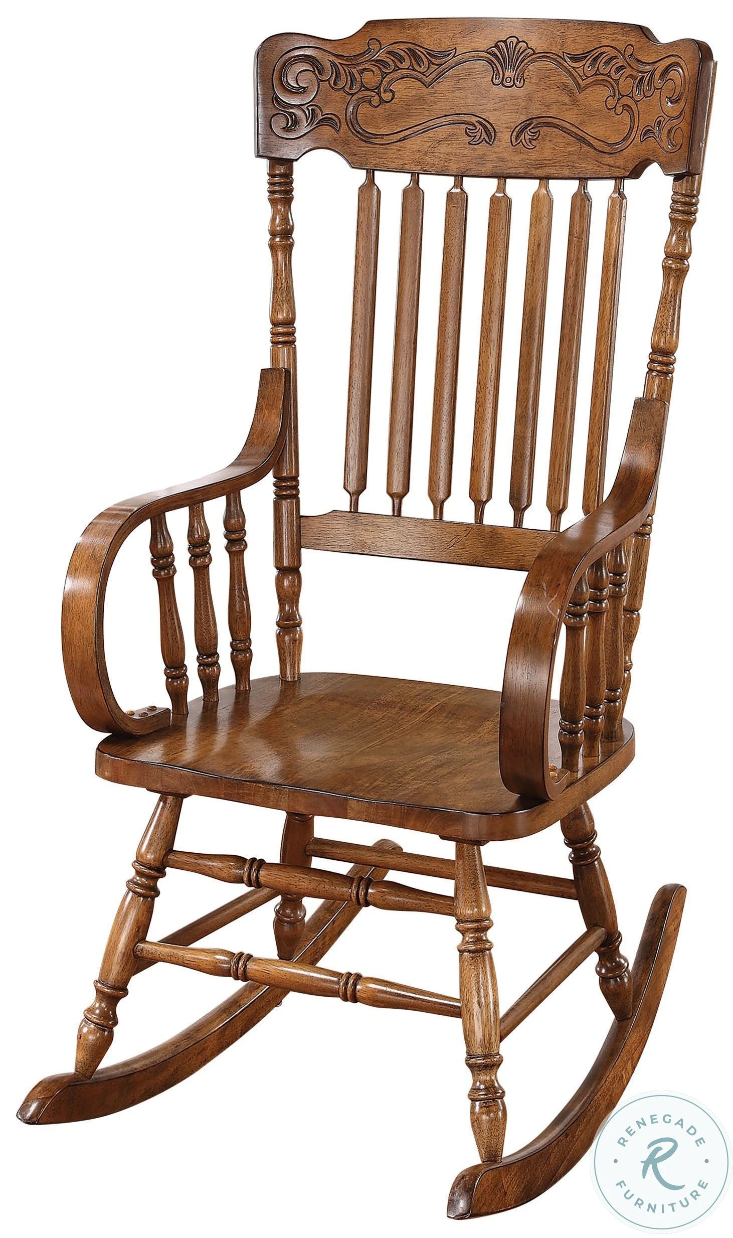 Sara Warm Brown Back Rocking Chair - Image 4