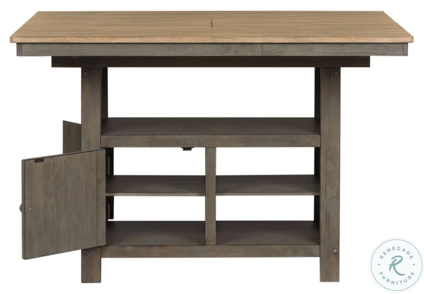 Lindsey Farm Gray And Sandstone Extendable Kitchen Island - Image 5