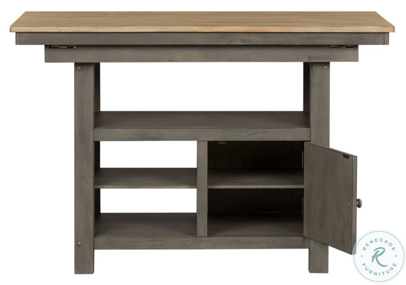 Lindsey Farm Gray And Sandstone Extendable Kitchen Island - Image 6