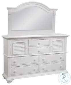 Cottage Traditions White High Dresser With Mirror