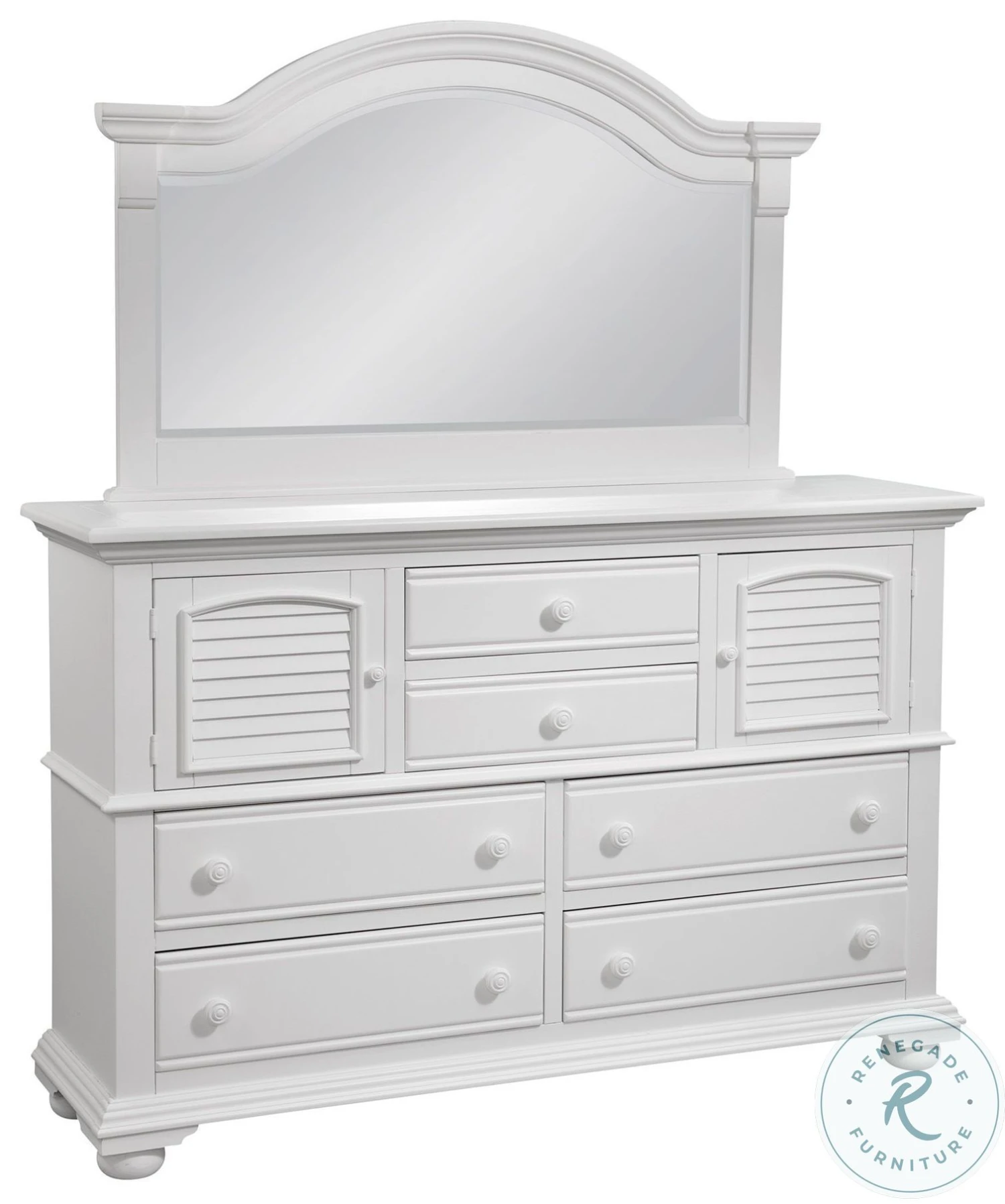 Cottage Traditions White High Dresser With Mirror