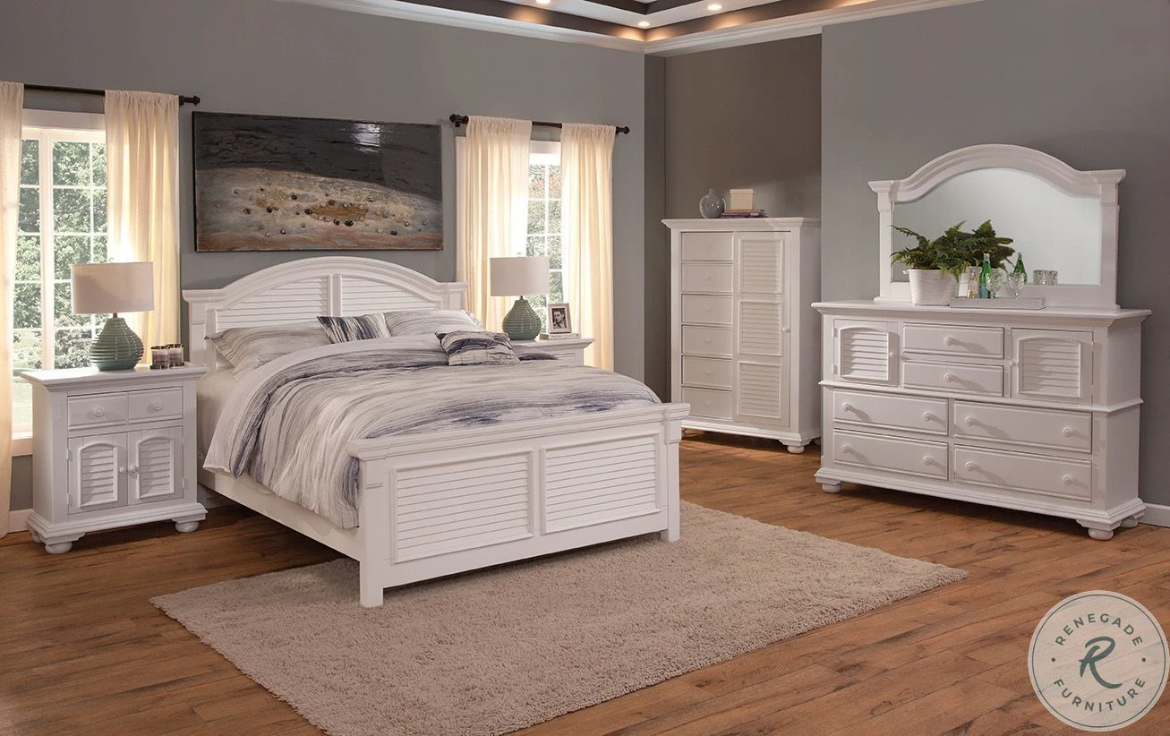 Cottage Traditions White High Dresser With Mirror - Image 3