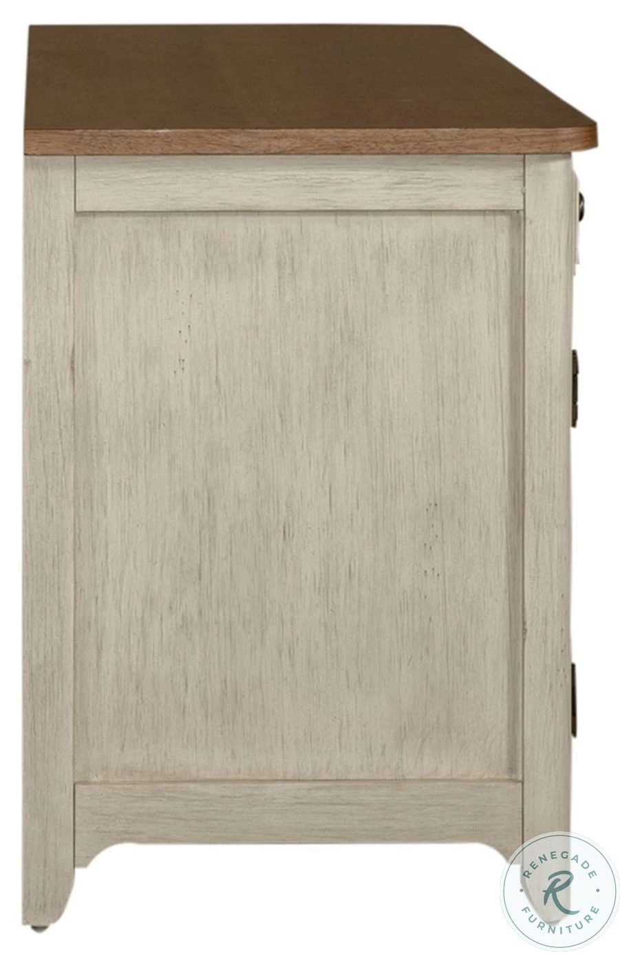 Farmhouse Reimagined Antique White And Chestnut Door Credenza - Image 4