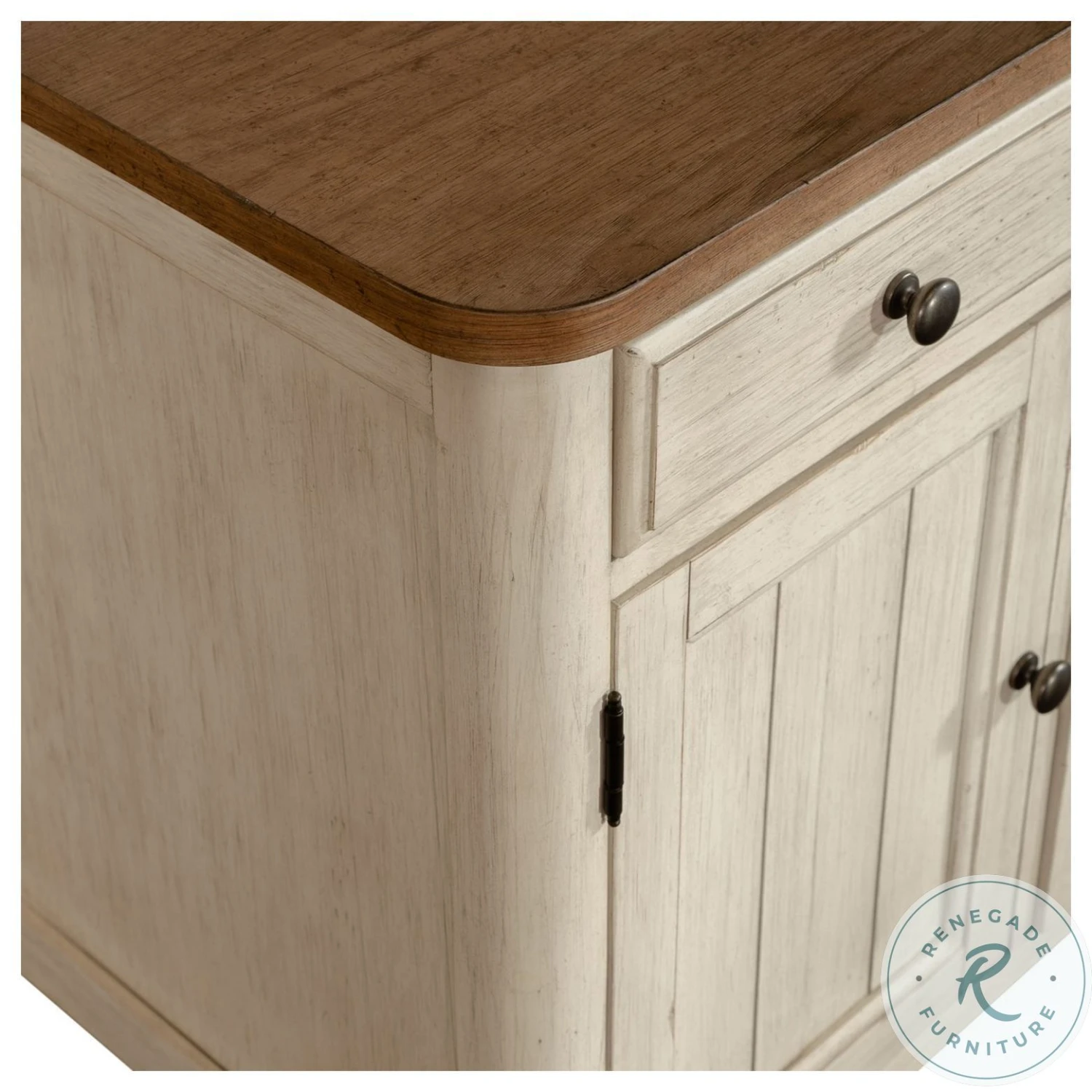 Farmhouse Reimagined Antique White And Chestnut Door Credenza - Image 8