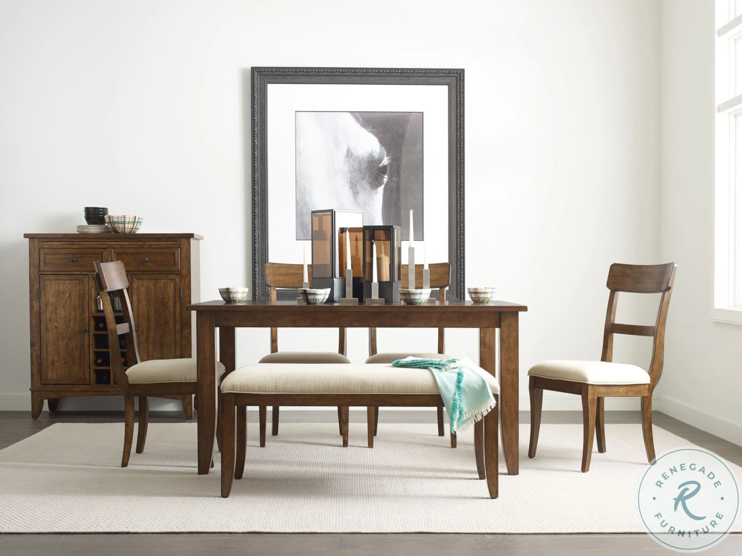 The Nook Hewned Maple Parsons Bench - Image 4