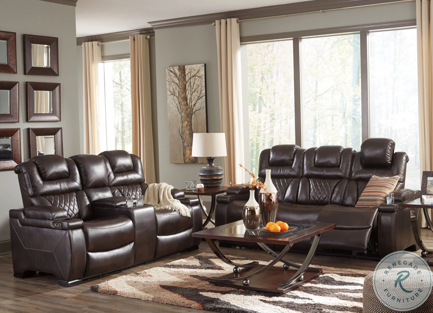 Warnerton Chocolate Power Reclining Living Room Set - Image 4