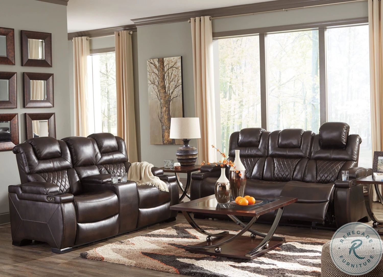 Warnerton Chocolate Power Reclining Living Room Set - Image 6