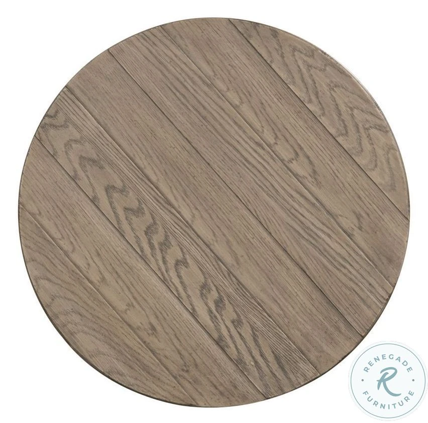 Heartland Antique White And Tobacco Round Pedestal Chairside Table - Image 4