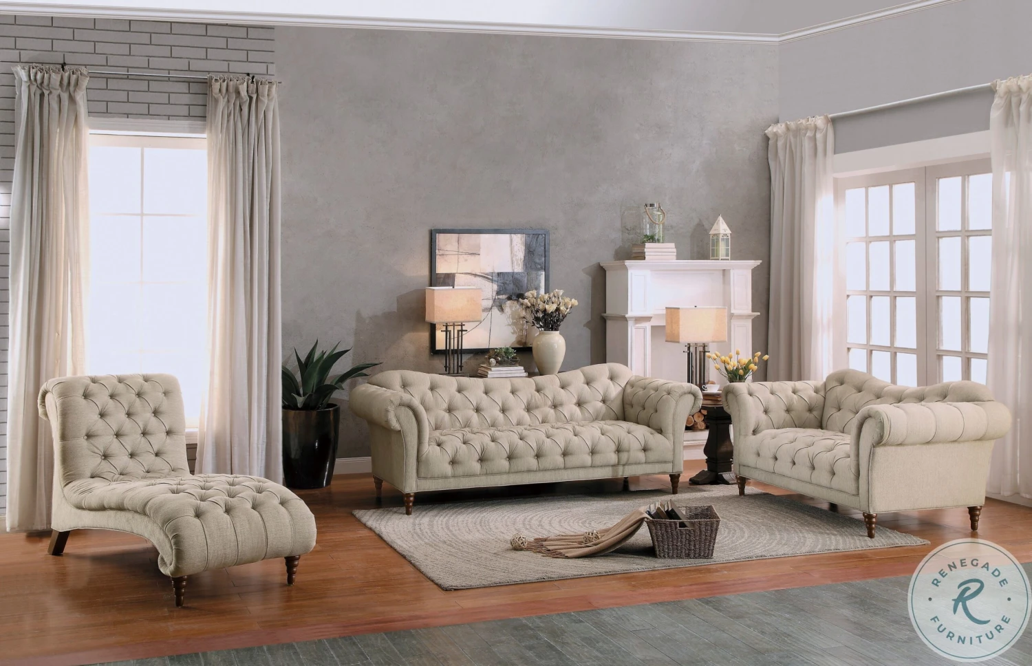 St. Claire Brown Fabric Chaise - Image 8