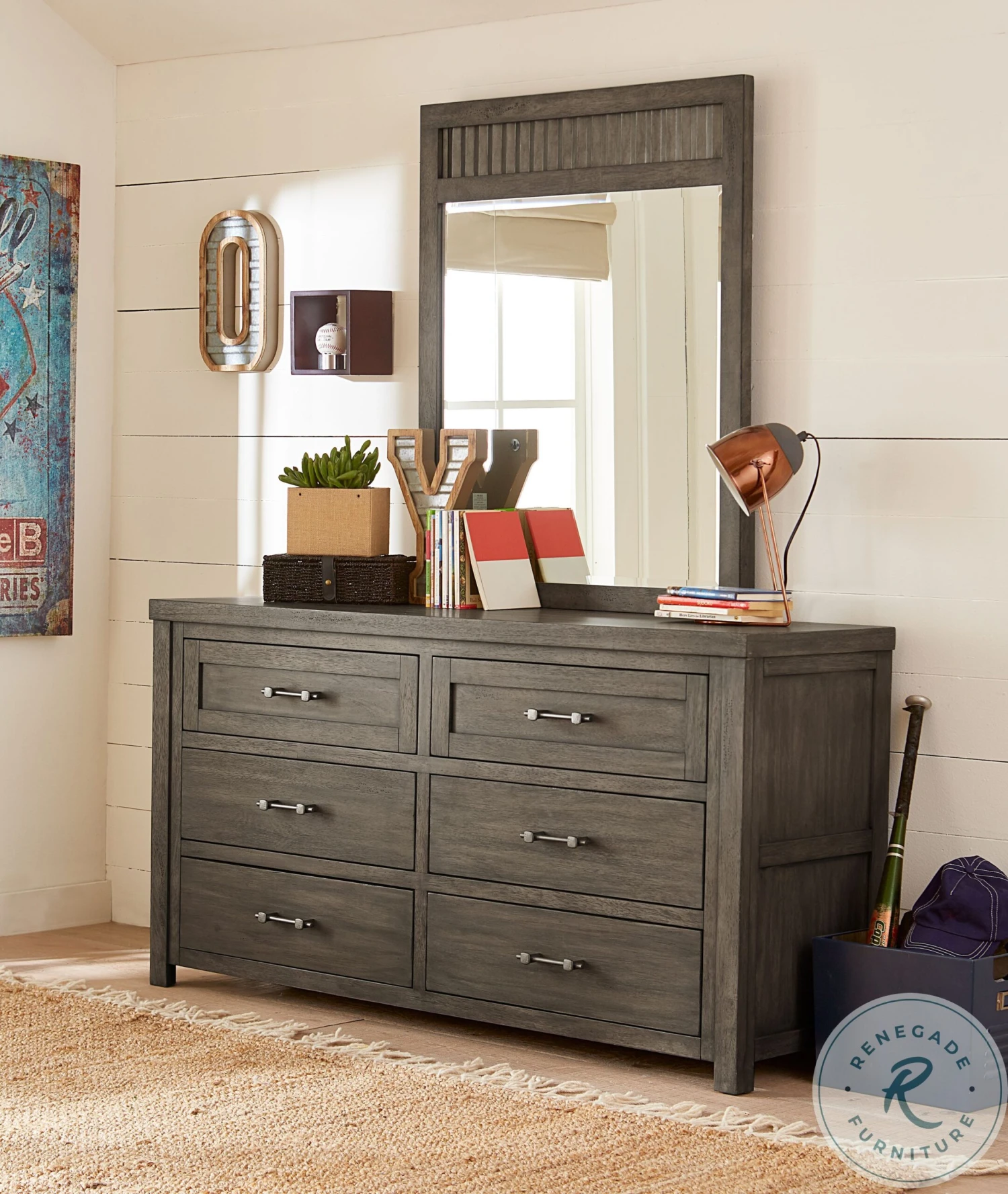 Bunkhouse Aged Barnwood Vertical Mirror - Image 9