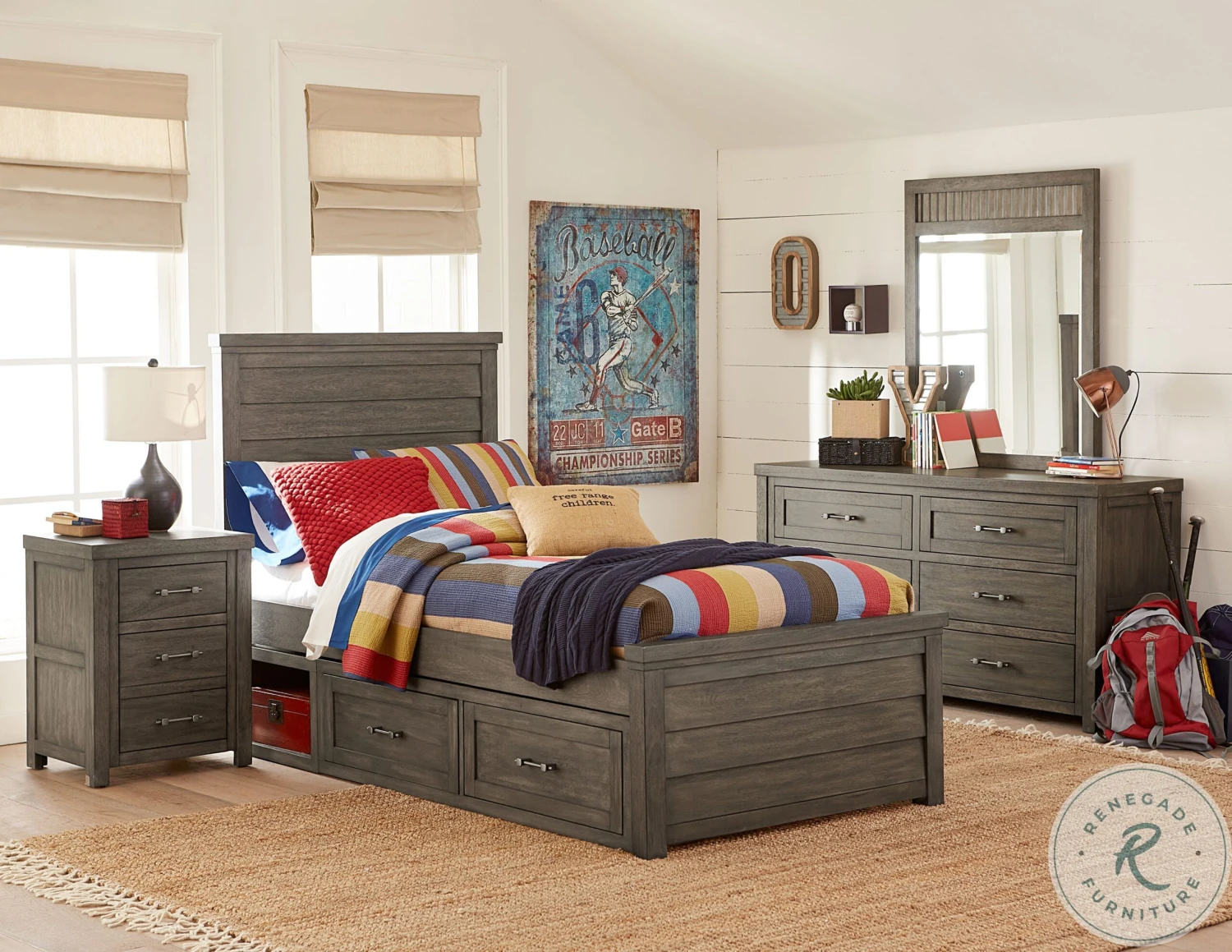 Bunkhouse Aged Barnwood Vertical Mirror - Image 4