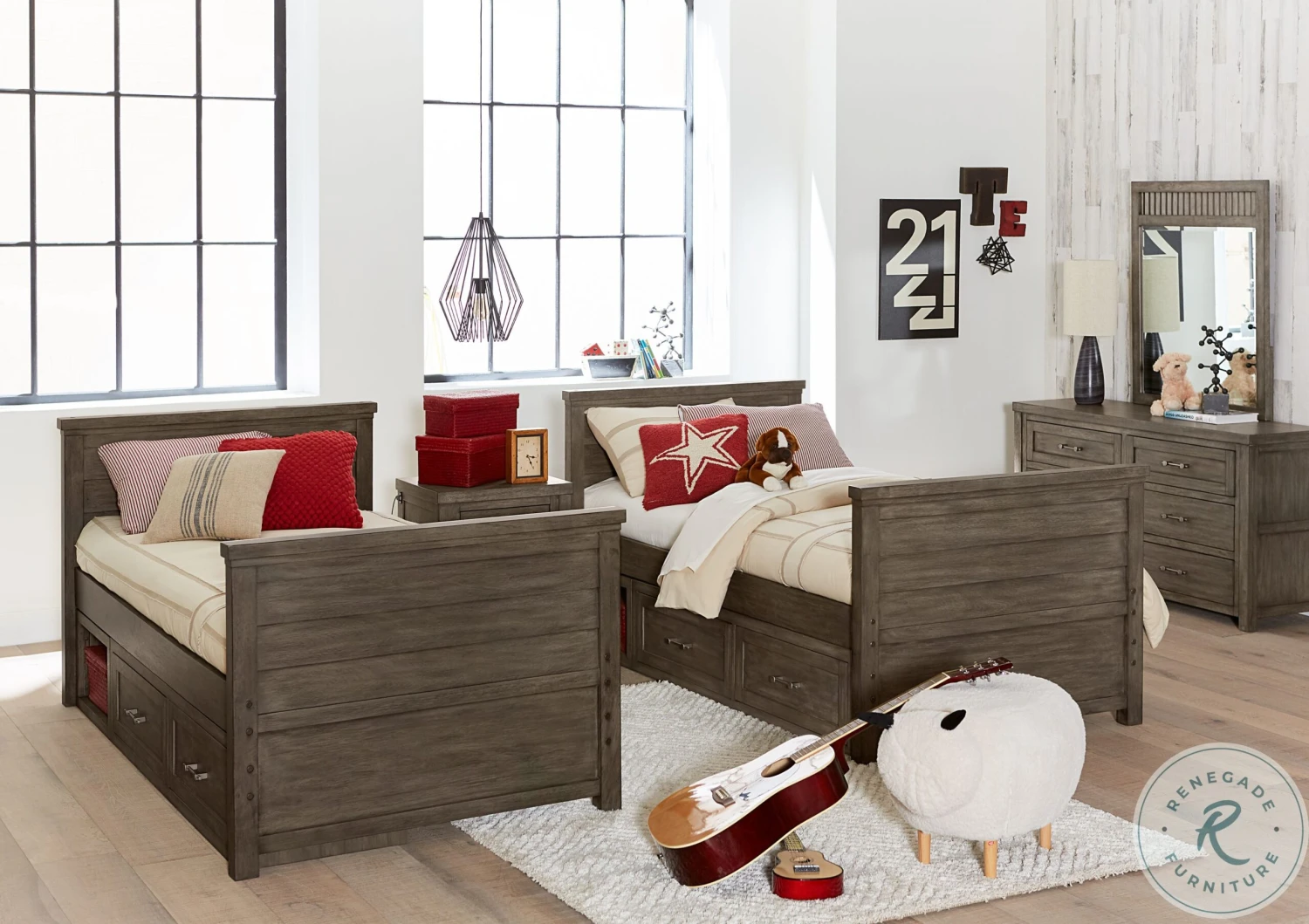 Bunkhouse Aged Barnwood Vertical Mirror - Image 6