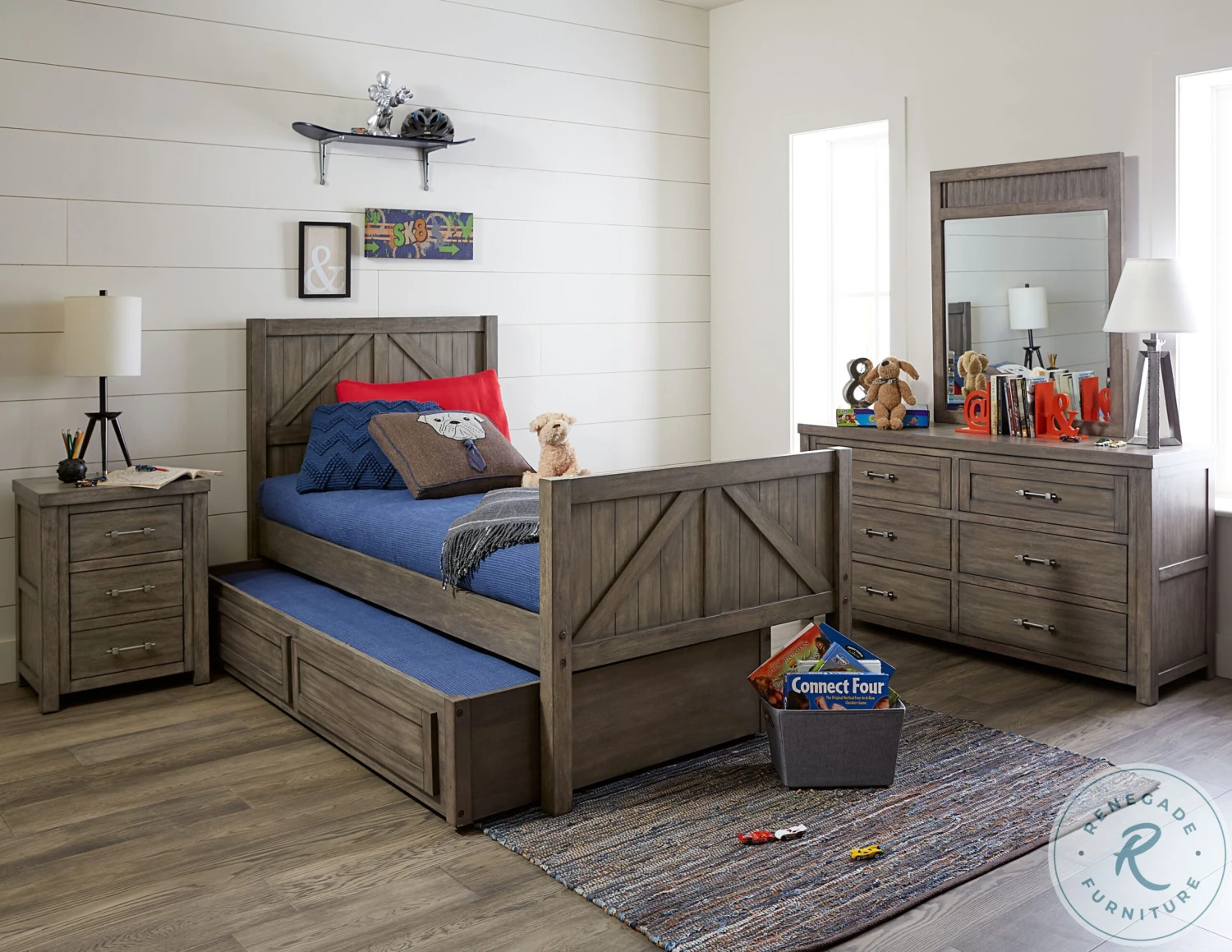 Bunkhouse Aged Barnwood Vertical Mirror - Image 7