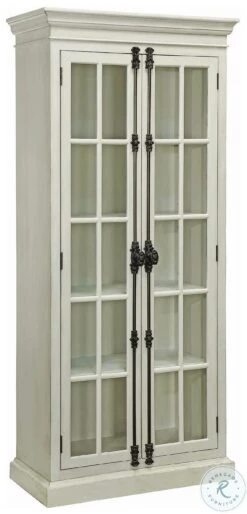 Florence Antique White Curio Tall Cabinet