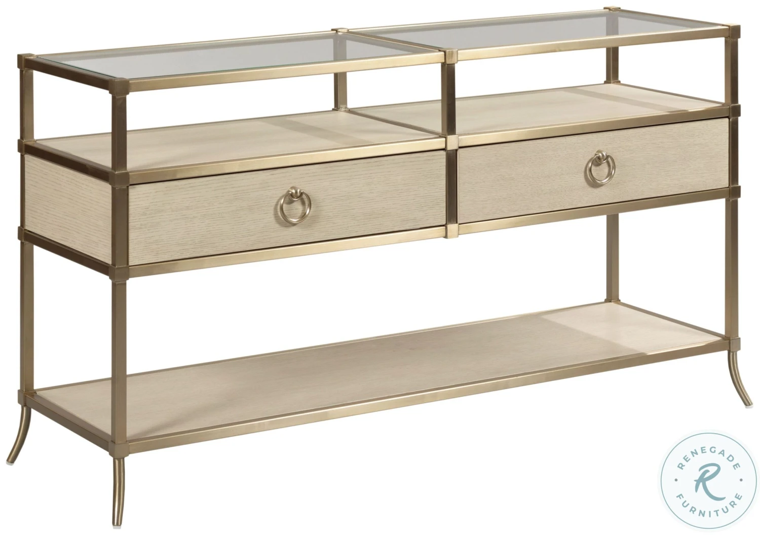 Lenox Capri Alabaster And Brassy Champagne Console Table