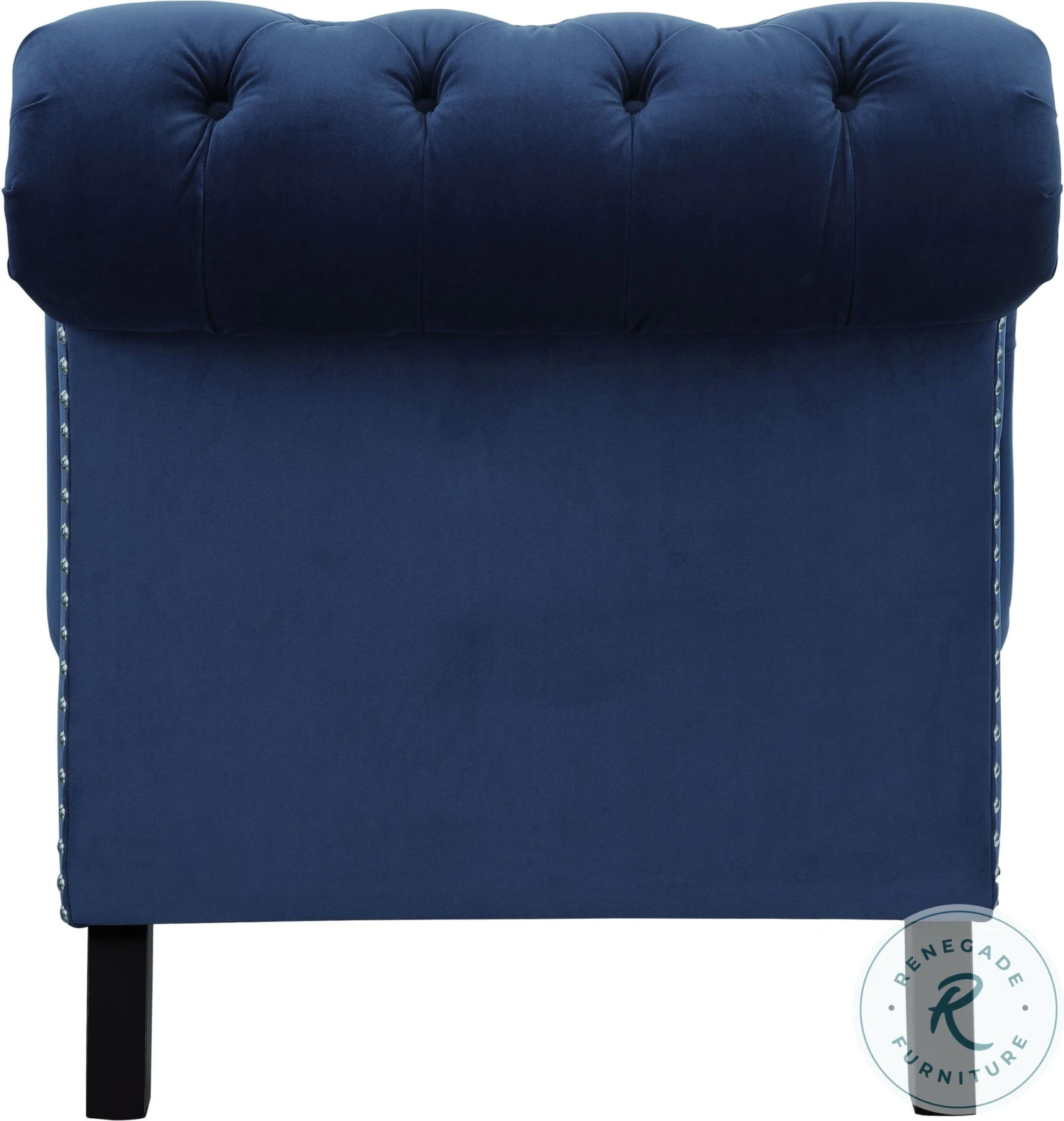 Rosalie Navy Blue Velvet Chaise - Image 5