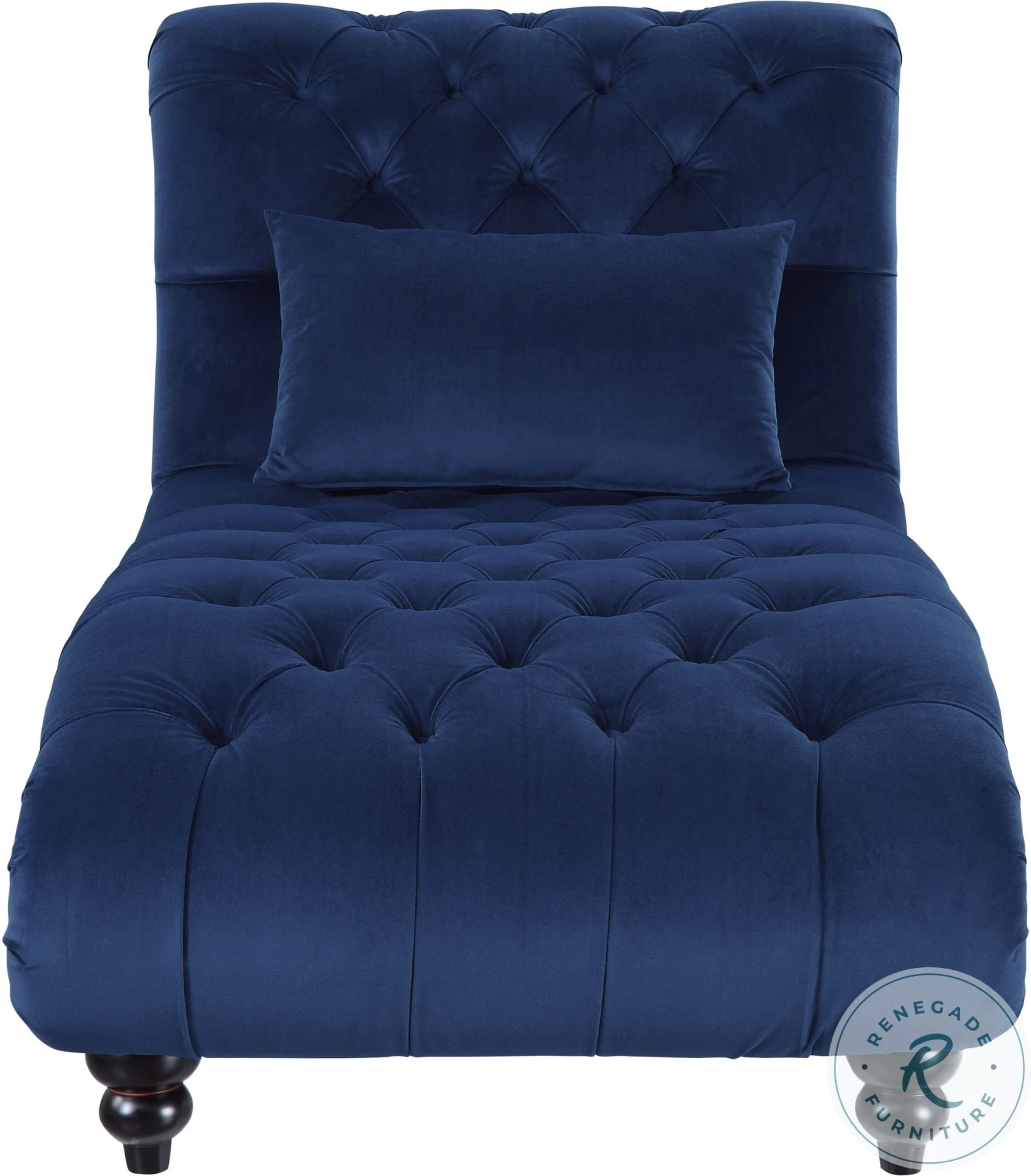 Rosalie Navy Blue Velvet Chaise - Image 3
