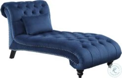 Rosalie Navy Blue Velvet Chaise