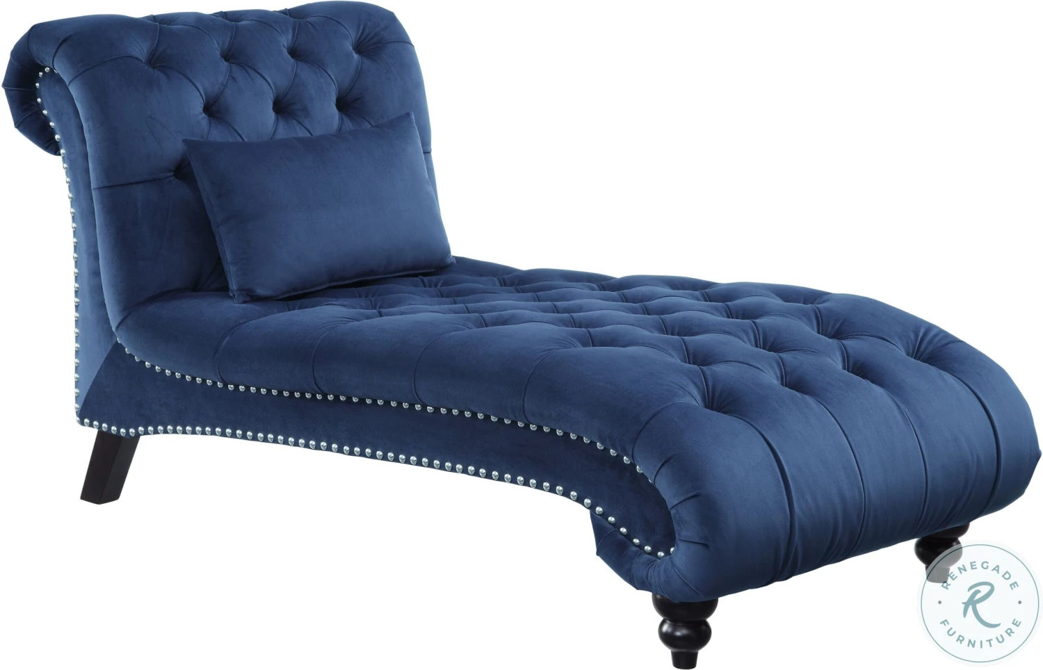 Rosalie Navy Blue Velvet Chaise