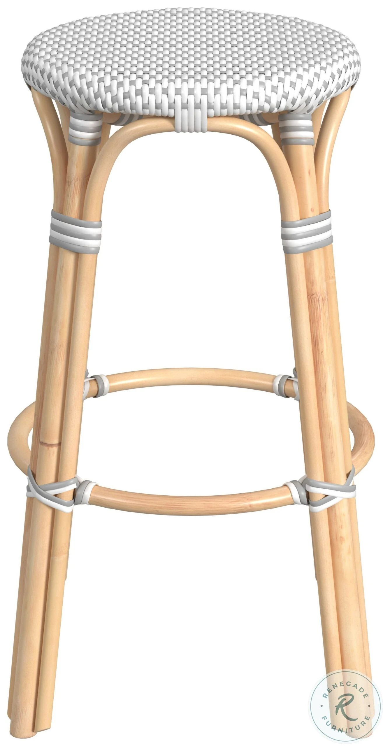 Tobias Grey Rattan Bar Stool - Image 4