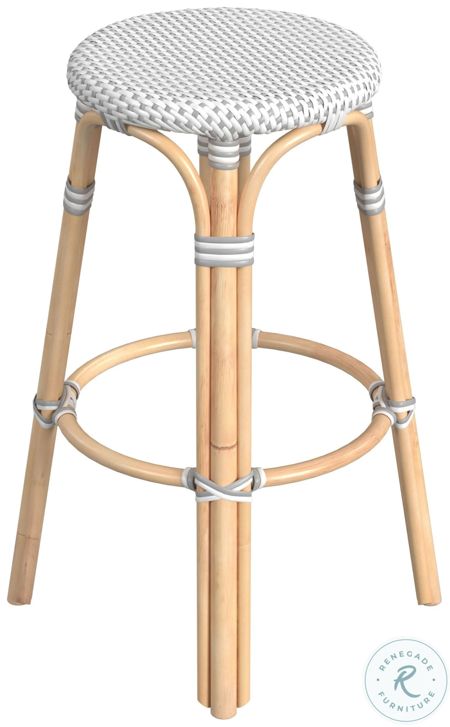 Tobias Grey Rattan Bar Stool - Image 5