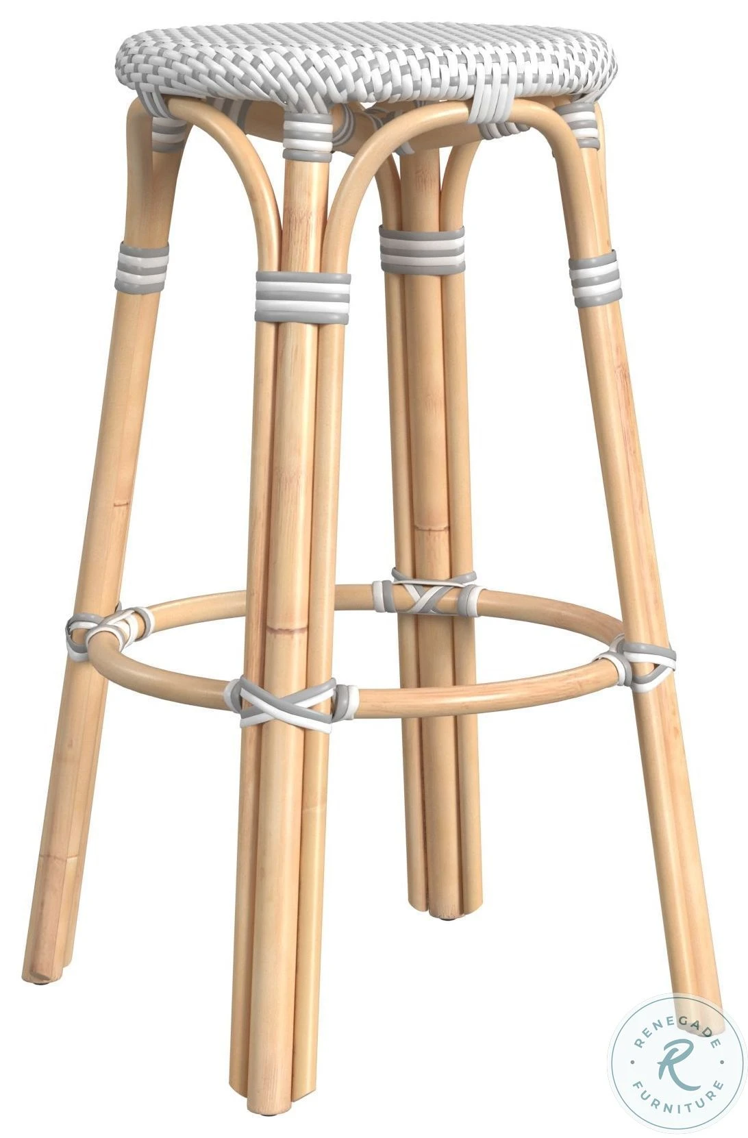 Tobias Grey Rattan Bar Stool - Image 6