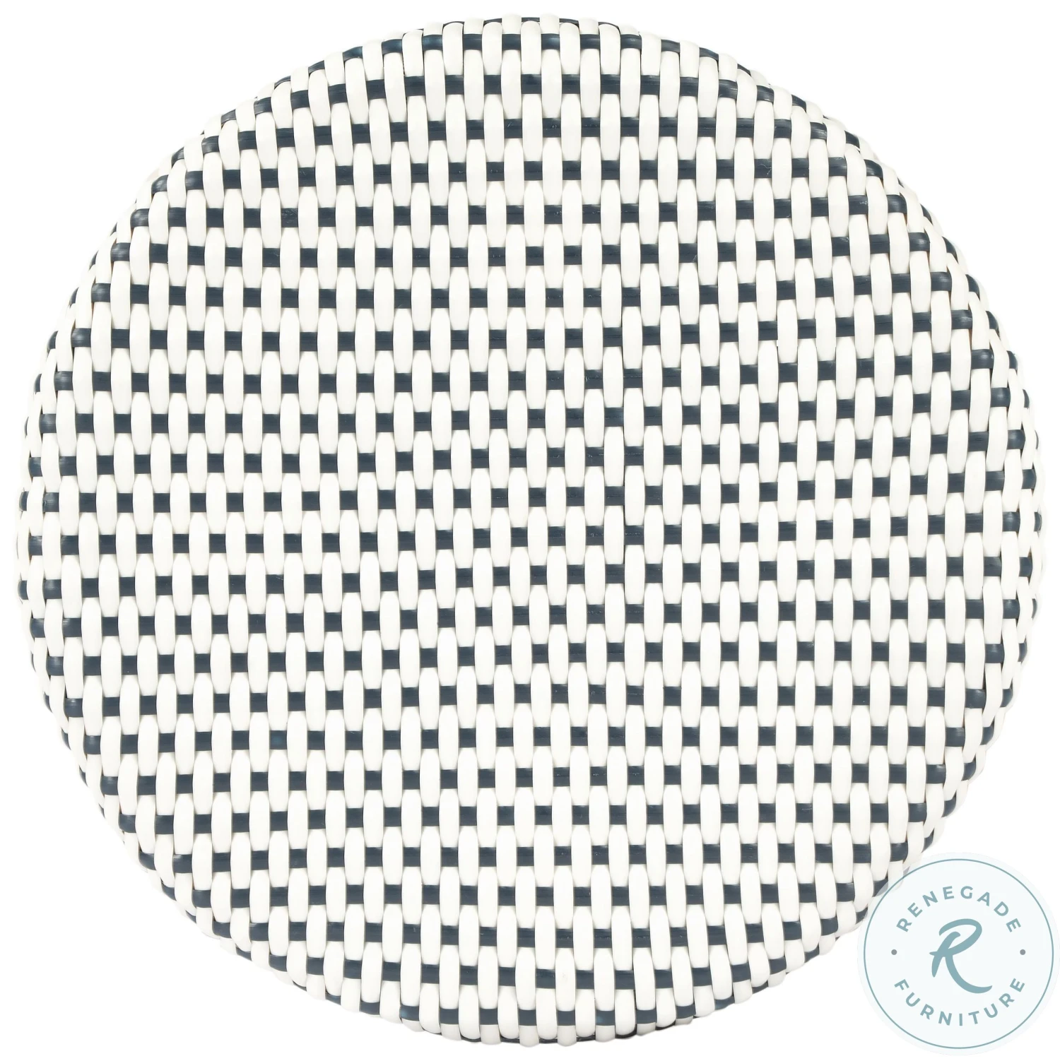 Tobias Navy And Cottage White Rattan Counter Height Stool - Image 5