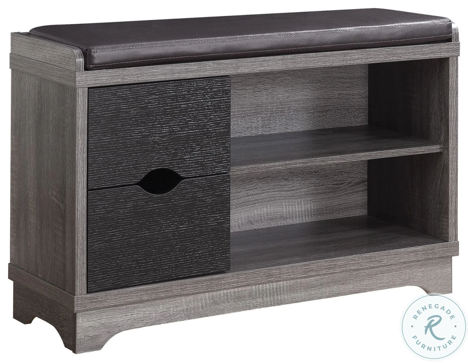 Aylin Medium Brown And Black Storage Bench