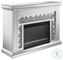 Gilmore Mirrored Rectangular Freestanding Mirror Fireplace