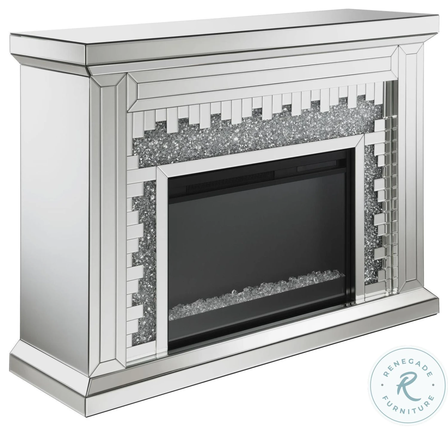 Gilmore Mirrored Rectangular Freestanding Mirror Fireplace