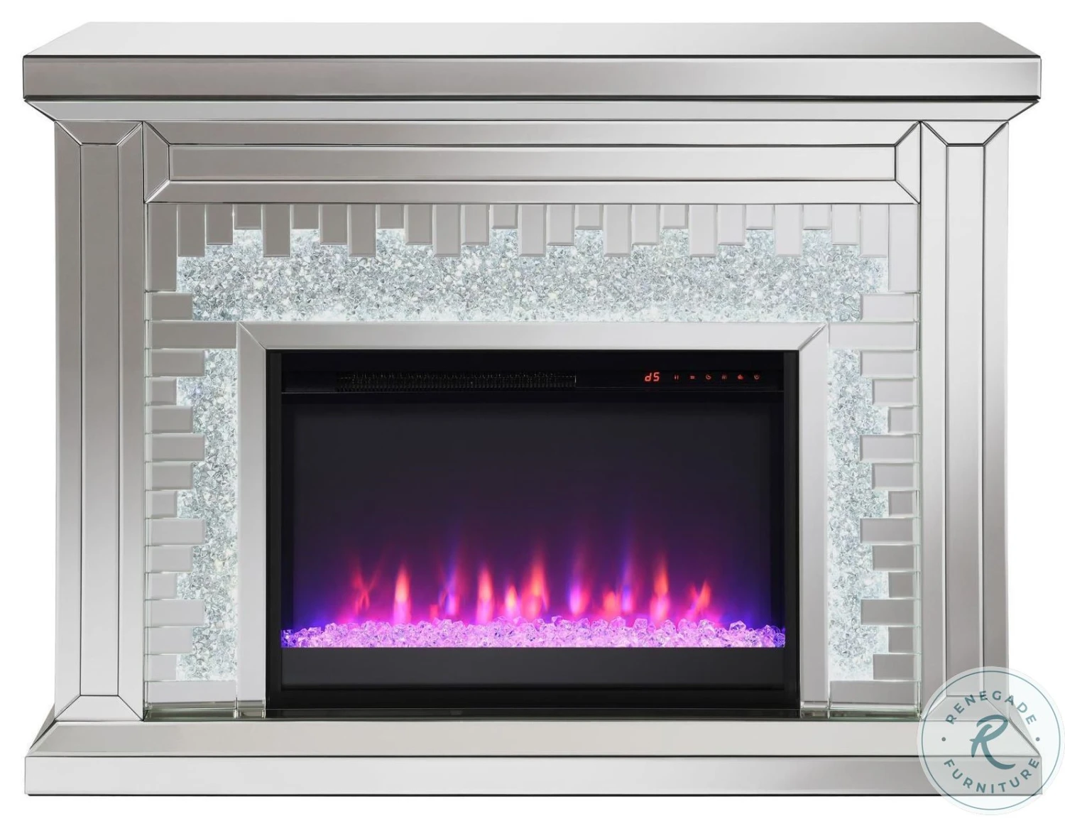 Gilmore Mirrored Rectangular Freestanding Mirror Fireplace - Image 10