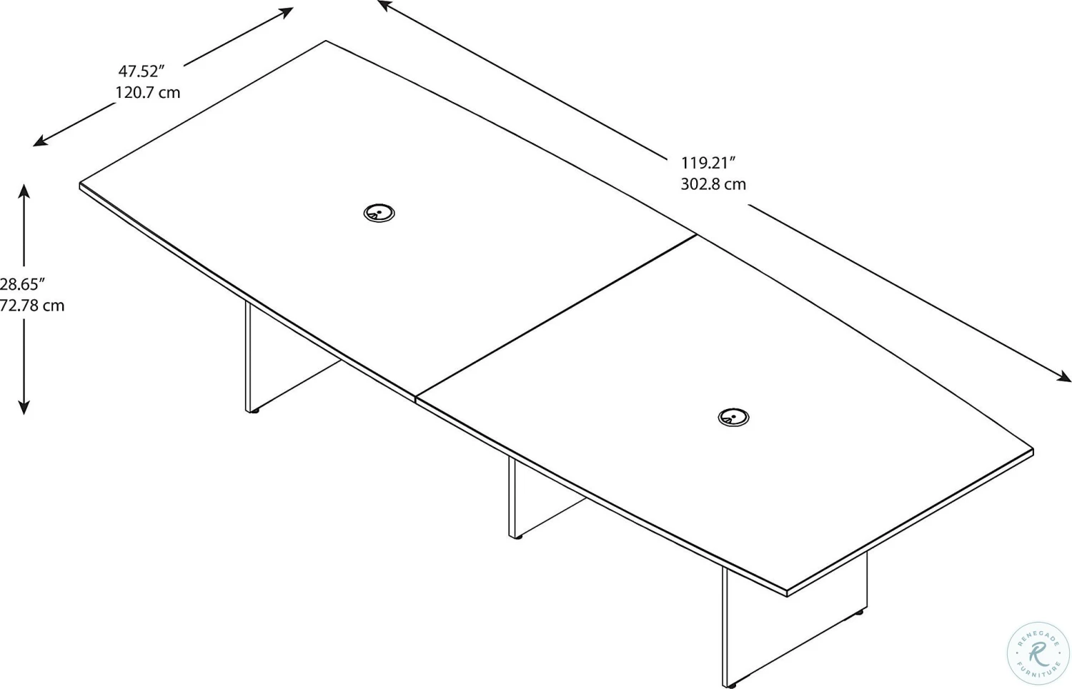 Mocha Cherry 120" Boat Top Conference Table - Image 3