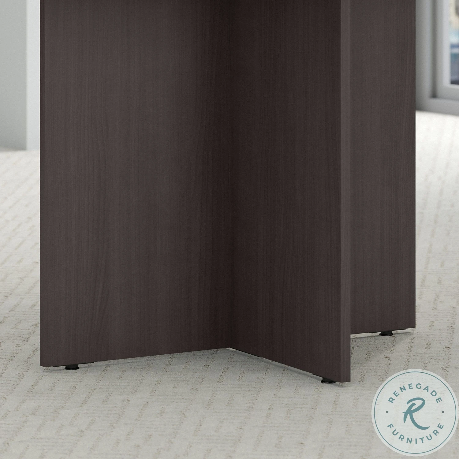 BBF Conference Storm Gray 42" Round Conference Table With Wood Base - Image 4