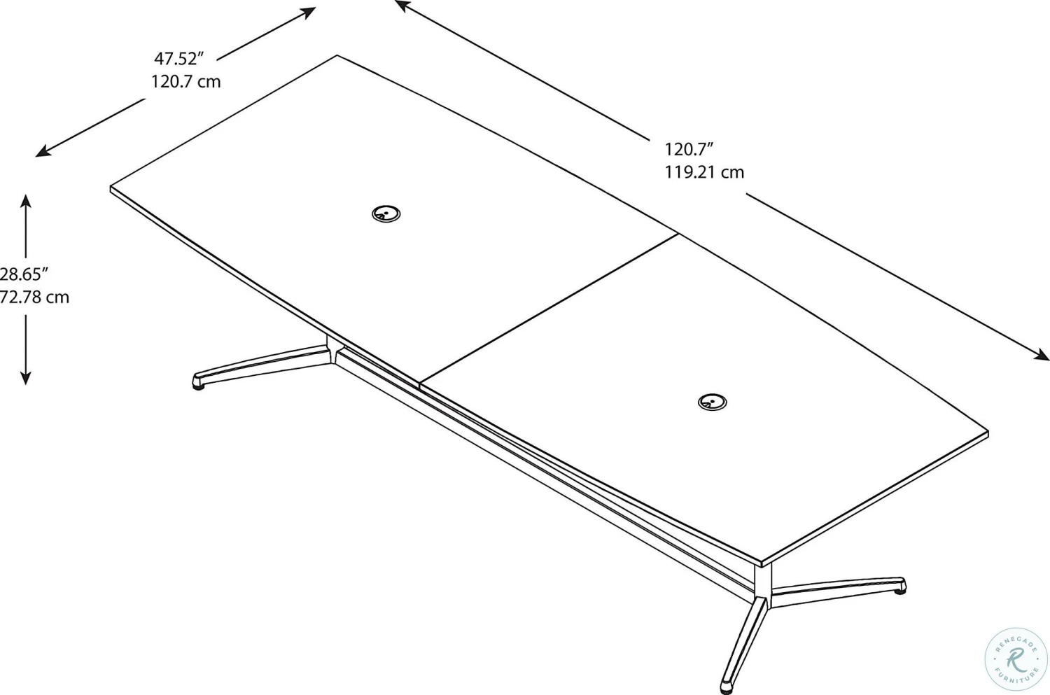 Mocha Cherry Boat Top Conference Table With Metal Base - Image 3
