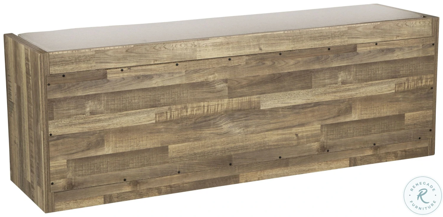 Gerdanet Beige And Light Brown Large Storage Bench - Image 3