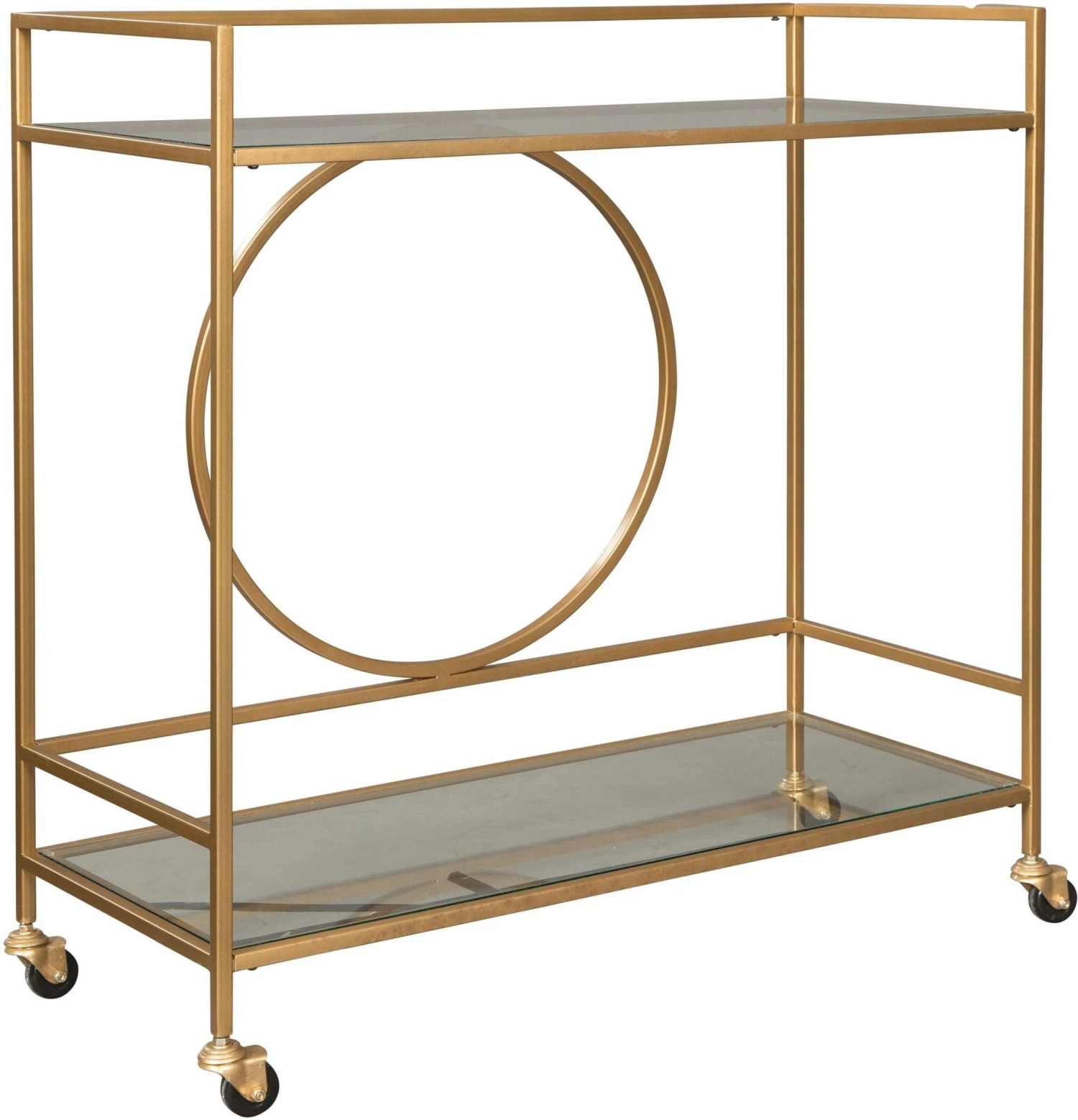 Jackford Antiqued Goldtone Bar Cart