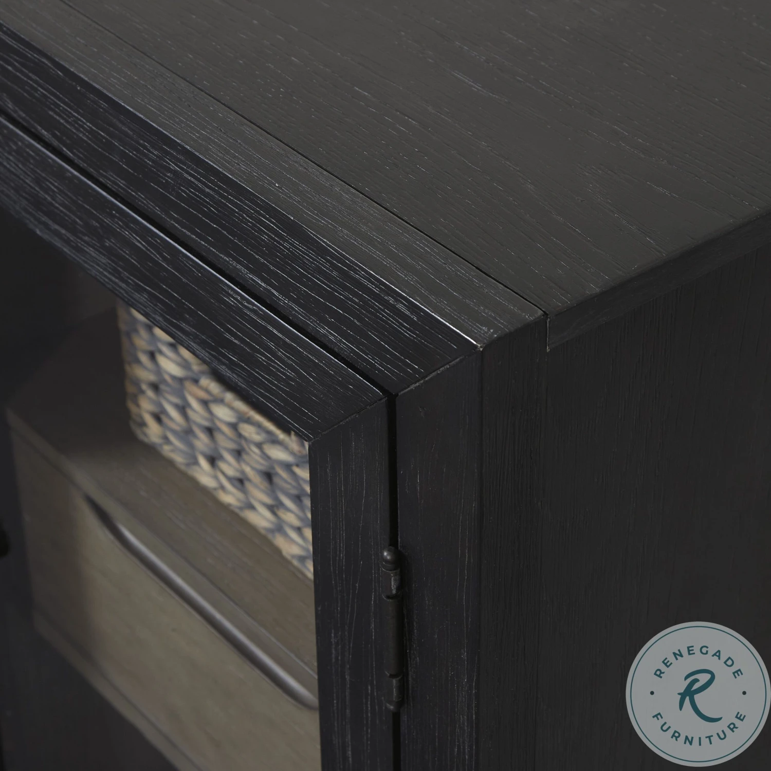 Lenston Black And Warm Gray Short Accent Cabinet - Image 6